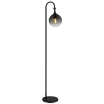 Lampadar Globo DALTON metal, sticla, negru, fumuriu, E27 - 15885S