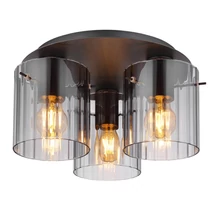 Plafoniera Globo TULIVAR metal, sticla, gri, fumuriu, E27 - 15904-3D