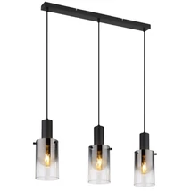 Pendul Globo FLORENTINA metal, sticla, negru, fumuriu, E27 - 15907-3H