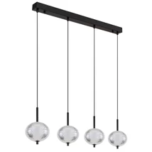 Pendul Globo AIDA metal, acril, negru, transparent, LED, 23W, 1562lm, 3000K-4500K-6500K - 16042-4H