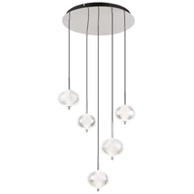 Pendul Globo AIDA metal, acril, crom, transparent, LED, 33W, 2704lm, 3000K-4500K-6500K - 16042-5HC