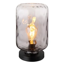 Veioza Globo DARINA metal, sticla, negru, fumuriu, E27 - 16046TS