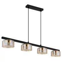 Pendul Globo HIGGINS metal, sticla, negru, auriu, chihlimbar, GX53, 24W, 1800K, 1320Lm - 16055-4HG