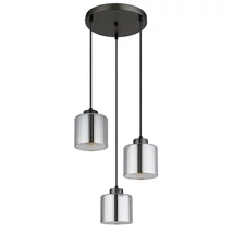 Pendul Globo FELICIA metal, sticla, crom, negru, E27 - 16056-3HR