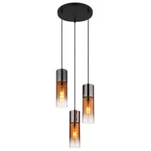 Pendul Globo ANNIKA metal, sticla, negru, alama, E27 - 21000-3HG
