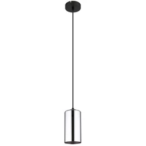 Pendul Globo OLLY metal, sticla, negru, fumuriu, E27 - 21002H