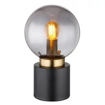 Veioza Globo MARKA metal, sticla, negru, alama, fumuriu, E14 - 21003BB