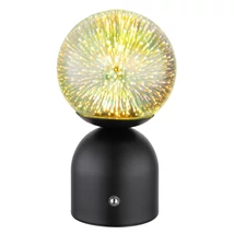 Veioza Globo JULSY metal, sticla, negru, transparent, LED, 2.5W, 2700K-4000K-6500K, 220lm - 21006SS