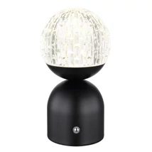 Veioza Globo JULSY metal, acril, negru, transparent, LED, 2700K-6500K, 2.5W, 173lm - 21007S