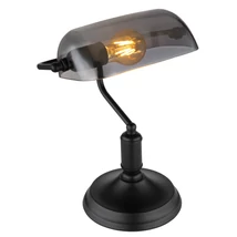 Veioza Globo ANTIQUE metal, sticla, negru, fumuriu, E27 - 2491B