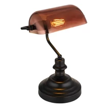 Veioza Globo ANTIQUE metal, sticla, negru, alama, E27 - 2491C