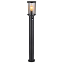 Lampadar exterior cu senzor de miscare Globo GRACEY metal, sticla, negru, fumuriu, E27, IP54 - 31363S