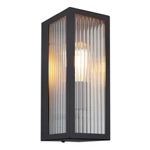 Aplica de perete exterioara Globo GUNDULA metal, sticla, negru, transparent, E27,IP44 - 31980