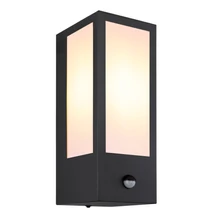 Aplica de perete exterioara cu senzor de miscare Globo GUNDULA metal, plastic, negru, alb, E27,IP44 - 31980OS
