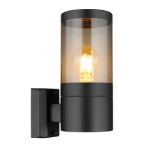 Aplica de perete exterioara Globo XELOO metal, plastic, negru, fumuriu, E27, IP44 - 32014BS