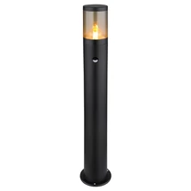 Lampadar exterior cu senzor de miscare Globo XELOO metal, plastic, negru, fumuriu, E27, IP44 - 32016BSS