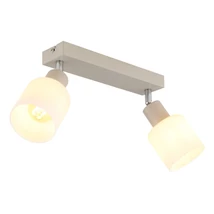 Plafoniera Globo TRENT metal, sticla, nisipiu, alb, E14 - 54114-2