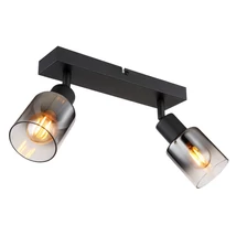 Spot Globo HUBERTUS metal, sticla, negru, fumuriu, E14 - 54308-2
