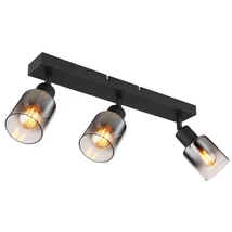 Spot Globo HUBERTUS metal, sticla, negru, fumuriu, E14 - 54308-3