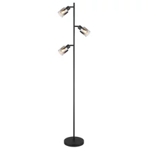 Lampadar Globo HUBERTUS metal, sticla, negru, fumuriu, E14 - 54308S