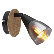 Spot Globo MUBBY metal, lemn, sticla, negru, maro, fumuriu, E14 - 54311-1