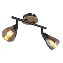 Spot Globo MUBBY metal, lemn, sticla, negru, maro, fumuriu, E14 - 54311-2