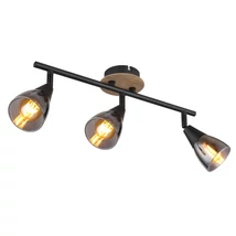 Spot Globo MUBBY metal, lemn, sticla, negru, maro, fumuriu, E14 - 54311-3