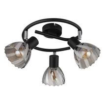 Spot Globo ZACHERY metal, sticla, negru, crom, E14 - 54315S-3