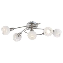 Plafoniera Globo ELLIOTT metal, sticla, nichel, alb, E14 - 54341-5O