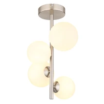 Plafoniera Globo RIHA metal, sticla, nichel, alb, G9 - 56140-4D