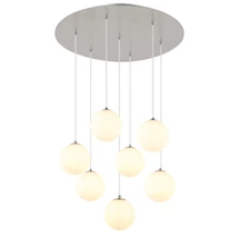 Pendul Globo RIHA metal, sticla, nichel, alb, G9 - 56140-7H