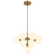Pendul Globo GRAPPY metal, sticla, auriu, alb, G9 - 56143-13G
