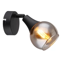 Spot Globo GLYPTAR metal, sticla, negru, fumuriu, E14 - 57904-1