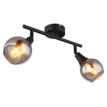Spot Globo GLYPTAR metal, sticla, negru, fumuriu, E14 - 57904-2