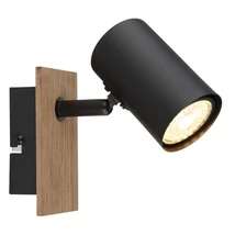 Aplica de perete Globo LINCA metal, lemn, negru, maro, GU10 - 57905-1