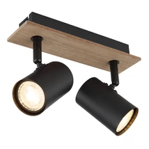 Plafoniera Globo LINCA metal, lemn, negru, maro, GU10 - 57905-2