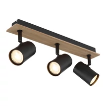 Plafoniera Globo LINCA metal, lemn, negru, maro, GU10 - 57905-3