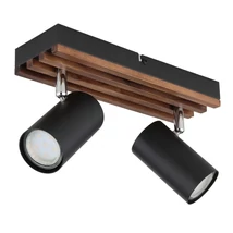 Spot Globo KAYDEN metal, lemn, negru, maro, GU10 - 57909-2