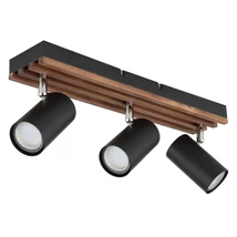 Spot Globo KAYDEN metal, lemn, negru, maro, GU10 - 57909-3