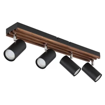 Spot Globo KAYDEN metal, lemn, negru, maro, GU10 - 57909-4