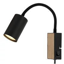 Aplica de perete Globo ROBBY metal, negru, maro, GU10 - 57911WBW
