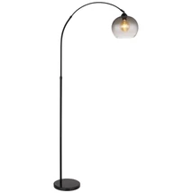 Lampadar Globo NEWCASTLE marmura, metal, sticla, negru, fumuriu, E27 - 58227BS