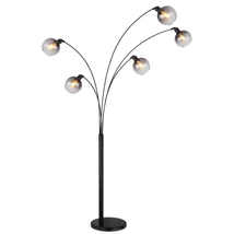 Lampadar Globo SEYMOUR metal, sticla, negru, fumuriu, E27 - 58228NBS