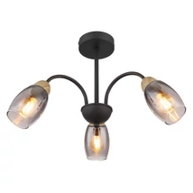 Plafoniera Globo GERLY metal, sticla, negru, maro, fumuriu, E14 - 60297-3D