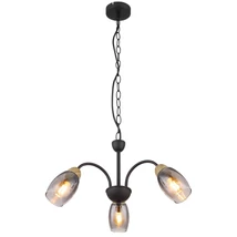 Pendul Globo GERLY metal, sticla, negru, maro, fumuriu, E14 - 60297-3H