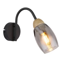 Aplica de perete Globo GERLY metal, sticla, negru, maro, fumuriu, E14 - 60297W