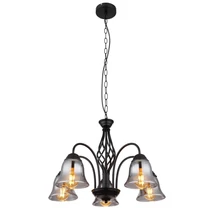 Pendul Globo GONNY metal, sticla, negru, fumuriu, E27 - 60298-5H