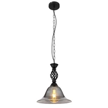 Pendul Globo GONNY metal, sticla, negru, fumuriu, E27 - 60298H