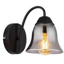 Aplica de perete Globo GONNY metal, sticla, negru, fumuriu, E27 - 60298W
