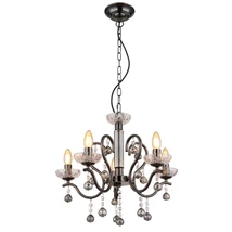 Candelabru Globo CAMILA metal, sticla, negru, transparent, E14 - 64134-5